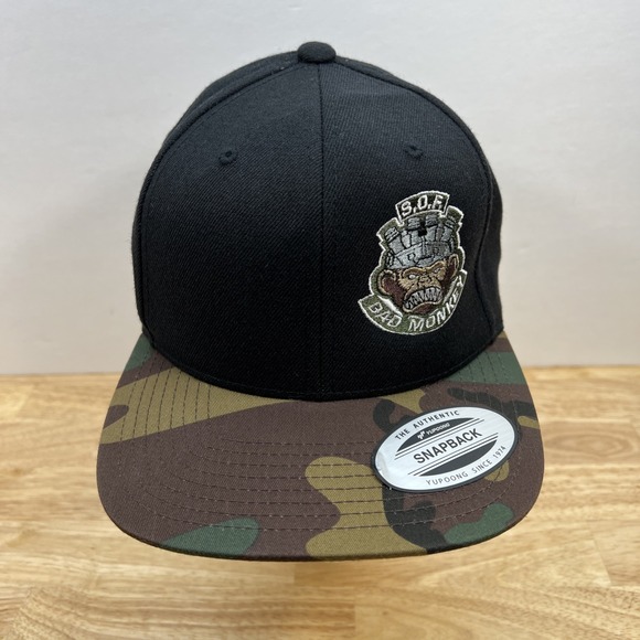 Other - Yupoong Bad Monkey American Flag Camo Snapback Baseball Cap‎ Wool Cotton Blend